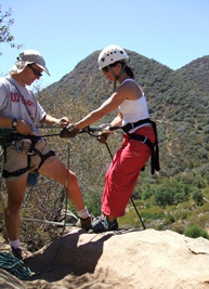 Novice rock climbing in Ojai